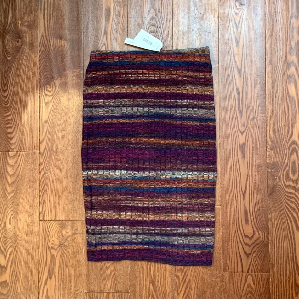 NWT Bloomingdales AQUA knit ribbed pencil skirt S